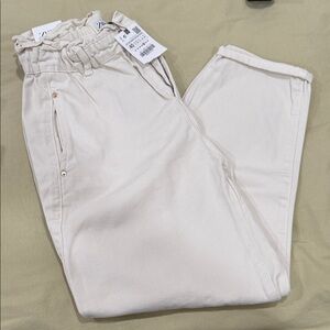 Zara Women's Cream Ankle Pants